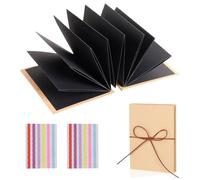 Álbum de Fotos de 8 Pulgadas,Mini Álbum de Recortes Scrapbook DIY con Plegado Acordeón en Papel Kraft,Libro de Memoria para Proyectos Creativos,Regalo Personalizado para Cumpleaños (Negro)