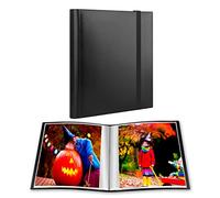 Álbum de fotos de 8 x 10 pulgadas con capacidad para 68 fotos, carpeta de portafolio de arte para imágenes, carpeta protectora de hojas para obras de arte infantiles, bocetos (negro)