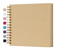 Álbum de fotos de 8 x 8 pulgadas, tapa dura, papel kraft en blanco, página amarilla, álbum de fotos familiar de boda y aniversario (amarillo, 8 pulgadas)