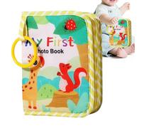 Álbum de fotos de bebé | Álbum de fotos recién nacido | Con espejo de recuerdo y textil para memorias Descubrimiento del sexo cumpleaños familia