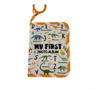 Álbum de fotos de bebé de tela suave de 14 x 18 cm con lazo para colgar y espejo de 8.3 cm para recuerdos del primer año, capacidad para 17 fotos de 4 x 6 pulgadas, recuerdo para niños