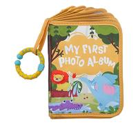 Álbum de fotos de bebé - Primer álbum familiar suave para niños 10 x 15 cm, diario de recuerdo con espejo seguro, diseño de león, decoración del hogar para mamás, cochecitos de vacaciones
