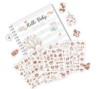 Álbum de fotos de diario de bebé neutro de género desde el embarazo hasta la edad de 1 año, libro de recuerdos para niños o niñas, páginas de recuerdos guiadas para bebés