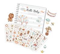 Álbum de fotos de diario de bebé neutro de género desde el embarazo hasta la edad de 1 año, libro de recuerdos para niños o niñas, páginas de recuerdos guiadas para bebés