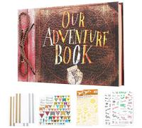 Álbum de fotos de libro de aventuras, con palabras en relieve, tapa dura, libro de recuerdos para tus álbumes de recortes, proyectos de arte y manualidades, aniversario, boda, regalos de San Valentín