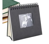 Álbum de fotos de pie: organizador vertical premium, páginas gruesas portátiles, base de soporte resistente | Cómodo paso de página para fotos familiares, momentos destacados de graduación y recuerdos