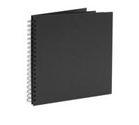 Álbum de fotos de tapa dura, 25,4 x 25,4 cm, libro de visitas de boda, álbum de fotos en espiral negro, tapa de cartón, para manualidades, diario, cuadrado, 40 hojas