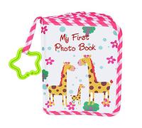 Álbum de fotos de tela, álbum de fotos de bebé grande de 13,97 cm, libro de fotos de recuerdo de dibujos animados de jirafa para el primer año, álbum para coleccionistas de fotos, libro de fotos