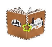 Álbum de fotos de tela para bebé, diseño de oso, álbum de fotos para capturar momentos de la infancia, tema de bosque, álbum de fotos de tela suave