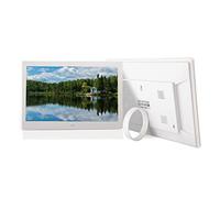 Álbum de Fotos Digital Marco de Fotos Digital 10 1 Pulgada, Pantalla IPS HD de 1024x600 con Sensor Calendario Alarma Temporizador de Encendido/Apagado automático con Control Remoto, compat