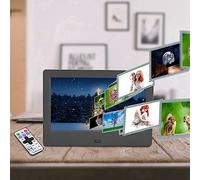 Álbum de fotos electrónico, marco de fotos HD 16:9 800 x 480 de 7 pulgadas, lector de películas para álbumes de fotos para niños, regalo de fiesta (enchufe UE 100-240 V)