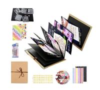 Álbum de fotos extensible y plegable, Suministros de scrapbooking acordeón de 15 x 20 cm - Cuaderno de recuerdos de papel con accesorios de bricolaje | para bodas Baby Shower Reunión familiar