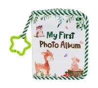 Álbum de fotos familiar para el primer álbum de fotos de bebé, libro de fotos de tela, libro de fotos de animales para el primer año, libro de fotos de registro de crecimiento de conejos, tela para