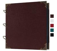 Álbum de fotos grande de piel de 30,5 x 30,5 cm, 80 páginas, para manualidades, boda, aniversario, familia, álbum de recortes (marrón, 30,5 x 30,5 cm)
