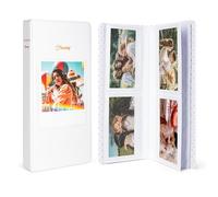 Álbum de fotos HIYQIN para película Instax Wide de 3.5x4.25, álbum de 64 bolsillos con ventana para fotos, se adapta a Fujifilm Instax Wide 400/300/210/200/Wide EVO/Polaroid 600 i-Type - Blanco