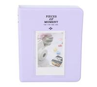 Álbum de Fotos Instantáneo, 64 Bolsillos Añaden Cubierta de álbum de Fotos, Grano de Rombo de Gran Capacidad para Entradas de Cine de Bolsillo (Púrpura)