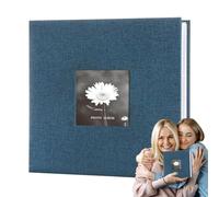 Álbum de Fotos - Libro Ilustrado para Fotos, Álbumes Familiares, Libros Ilustrados 4x6 200 Fundas, de Bodas con Ventana Frontal, Tapa Dura de Lino para Fam