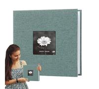 Álbum de Fotos - Libro Ilustrado para Fotos, Álbumes Familiares, Libros Ilustrados 4x6 200 Fundas, de Bodas con Ventana Frontal, Tapa Dura de Lino para Fam
