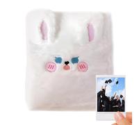 Álbum de fotos lindo - Carpeta de tarjetas A6 de conejo de peluche con 10 páginas interiores, álbum de fotos portátil, para billetes de niñas, parejas, coleccionistas, viajes, escuela, oficina