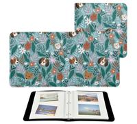 Álbum de fotos, páginas autoadhesivas, estanterías, álbumes de fotos, álbum de fotos familiar, 4 x 7 pulgadas, diseño de perros y flores