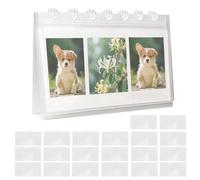Álbum de fotos para escritorio, reemplazable con 20 páginas de recambio, soporte vertical para exhibición de fotos de escritorio, para inauguración de la casa, día de la madre, boda, sala de estar