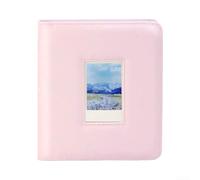 Álbum de fotos para fotos instantáneas de cámara, elegante material de poliuretano con capacidad para 288 fotos en varios colores con bolsillos transparentes para organizar la memoria (rosa)