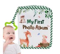 Álbum de fotos para la familia - Libro de fotos de animales para el primer año, libro de historias de tela de memoria crónica, diario de imágenes para el año del bebé, protocolo de crecimiento