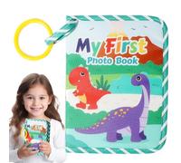 Álbum de fotos para niños, libro ilustrado para niños, álbumes de fotos de tela 6X8 pulgadas, Libro de álbum seguro de primer año, juguetes para niños con temática de dinosaurio