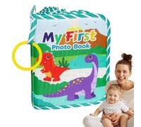 Álbum de fotos para niños pequeños - Libro de imágenes de dinosaurio suave - Álbum de recuerdos para fotos de 10 x 15 cm con espejo seguro para niños