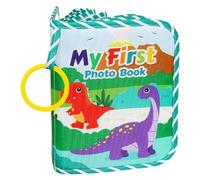 Álbum De Fotos Para Primeros Meses Del Bebé, Suave Libro de Imágenes de Dinosaurio Familiar para Niños Pequeños, Libro De Fotos Portátil Con Espejo Seguro Para Cumpleaños Vacaciones Momentos Familiare