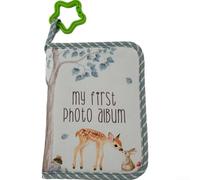 Álbum de fotos para recién nacidos con bonitas ilustraciones de conejo de ciervo, interior espacioso para organizar fotos desde el nacimiento hasta el primer cumpleaños