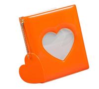 Álbum de fotos pequeño de 3 pulgadas con recorte de corazón y tarjeta fotográfica de 32 bolsillos, libro de carpetas para de ídolos y registros de memoria, libro de exhibición de fotos