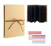 Álbum de Fotos Plegable Acordeón,Mini Álbum de Recortes con Tapa Dura,Estilo Acordeón para Manualidades y Scrapbooking,como Regalo para Cumpleaños, Bodas, Graduaciones (negro)
