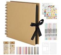 Álbum de Fotos Scrapbook A5 Para Pegar Y Escribir 60 Negra páginas DIY Boda Aniversario Bebé