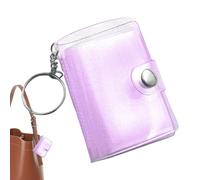 Álbum de fotos, soporte portátil para llavero, pantalla transparente de tamaño cartera, guarda memoria instantánea, cubierta protectora de PVC duradera, pequeño accesorio de viaje, capacidad de 24