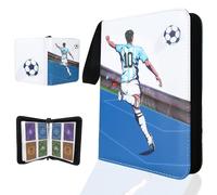 Álbum de Fútbol Cartas, Libro de Cromos de fútbol, Carpeta Fútbol Tarjetas, Cremallera Álbum de Cartas Coleccionables,Cartas Futbol Album Cartas Holder, 50 Páginas con Capacidad para 400 Cartas (D)