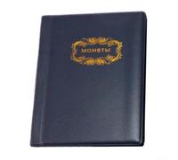 Álbum de libros de colección de monedas 120 bolsas para guardar medallas y fichas, álbum de recortes compacto y portátil (azul)