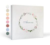 Álbum de Nacimiento Bordado para Niñas y Niños - Cubierta de Ante Vegano, 100 Páginas - Álbum de Recortes de Bebé para el Primer Año - Ideal para Regalo de Nacimiento (Camoscio, 30x30 100 pagine)