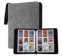 Álbum De Para Cartas,Álbum For Magic Cards, Gris,La Tarjeta De ColeccióN PortáTil De 50 PáGinas 900 Copias,DiseñO De Cremallera, Para La ColeccióN De Tarjetas De Juego