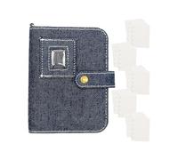 Álbum de pegatinas - 50 hojas reutilizables Denim Vintage, organizador de pegatinas para niños, archivador para manualidades | Para casa, escuela, cumpleaños, Navidad, colección artesanal Journaling