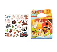 Álbum de pegatinas genérico para desarrollo de capacidades motoras finas reutilizables | Libro de pegatinas de dibujos animados de juguete infantil | para niños y de 3 a 6 años para salón cama y viaje
