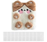 Álbum De Peluche Para Fotocard Coreanos,A6 4 Bolsillos Dibujos Animados Portátil Protector Fotocard | Protectores De Foto Card Libro Para Fans Coreanos,Para Adultos Adolescentes Familia Amigos Chicas