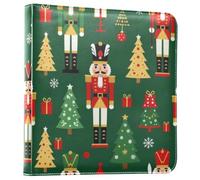 Álbum de piel sintética con diseño de cascanueces y árboles de Navidad | Álbum de recortes de bricolaje, carpeta de anillos recargable, para 2 x 3, 4 x 6, 5 x 7, 6 x 8, regalo para recuerdo