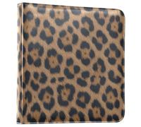 Álbum de recortes con tapa de piel sintética de leopardo marrón suave | Carpeta de fotos, capa protectora impermeable, para fotos de todos los tamaños, para registro de crecimiento de bebés de