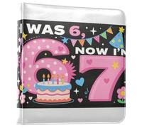 Álbum de recortes de fotos de piel sintética para cumpleaños de 7 años | Álbumes de fotos, carpeta de anillos recargable, para fotos de todos los tamaños, para registro de crecimiento de bebés de