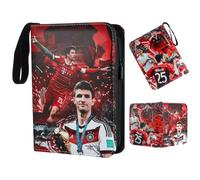 Álbum de recortes de fútbol 400 tarjetas con cremallera y anillas de metal reforzadas, álbum de tarjetas de colección para tarjetas de fútbol, Match Attax, regalo para coleccionistas de tarjetas