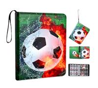 Álbum de Recortes de Fútbol, Álbum de Cartas Coleccionables de Fútbol 50 Páginas Capacidad para 400 Tarjetas Carpeta Cartas Páginas con Cierre de Cremallera PU Álbums Regalos para Niños