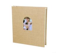 Álbum de recortes de lino refinado con 40 espacios en blanco para montar libros de recuerdos, resúmenes de viaje, momentos de graduación y reflexiones diarias (caqui arqueado)