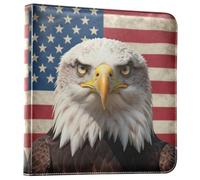 Álbum de recortes de piel sintética con diseño de bandera de Estados Unidos | Álbumes grandes, capa protectora impermeable, para 2 x 3, 4 x 6, 5 x 7, 6 x 8, para graduación, boda, viajes