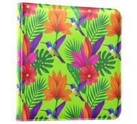 Álbum de recortes de piel sintética con diseño de colibrí y flores | Álbumes de fotos, carpeta de anillos recargable, 20 hojas desmontables, para graduación, boda, viajes